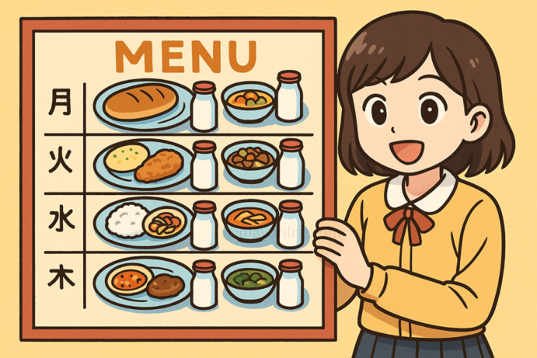 昭和50年代の実際の献立例と1週間モデルメニュー