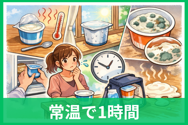 ヨーグルトを常温で1時間ほど置いてしまったけど食べて大丈夫?安全ラインとやめとく判断