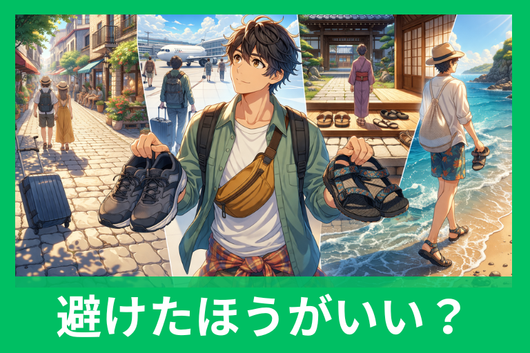旅行でサンダルは避けたほうがいい？後悔しない足元選びを本音で解説