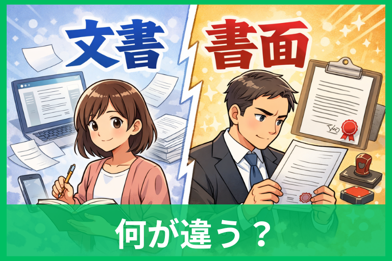 文書と書面の違いとは？意味・使い分け・法律上の扱いをわかりやすく解説