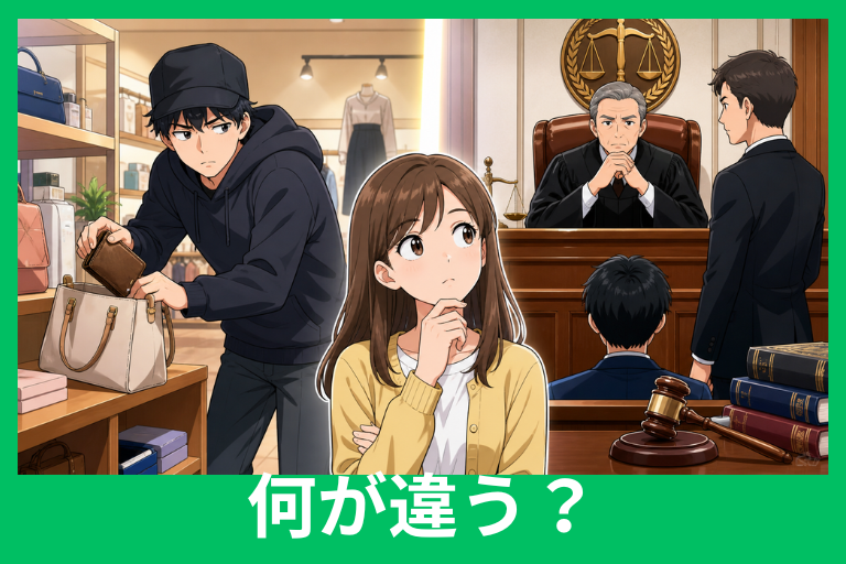 「窃取」と「窃盗」の違いをやさしく解説！意味・使い分け・横領との違いまで一気にわかる
