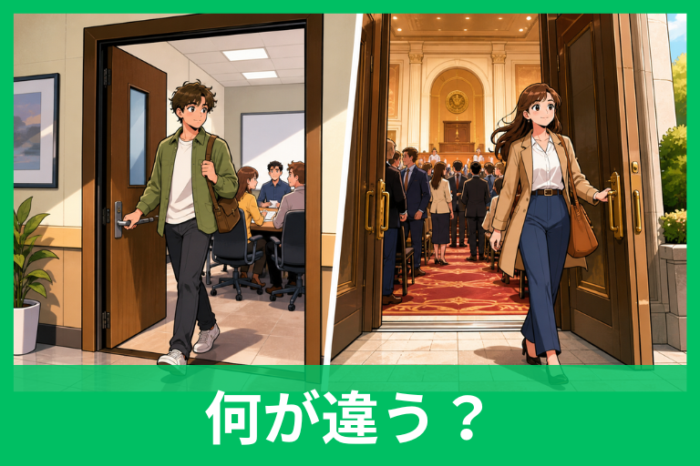 「退出」と「退室」の違いを一発で理解！意味・使い分け・ビジネスマナーまでやさしく解説