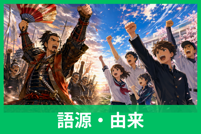 エイエイオーの語源と由来をわかりやすく解説！戦国時代の「鬨の声」から現代の掛け声まで
