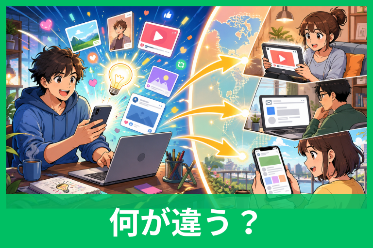 配信と発信の違いをやさしく解説！SNS・動画・メールで迷わない正しい使い分け