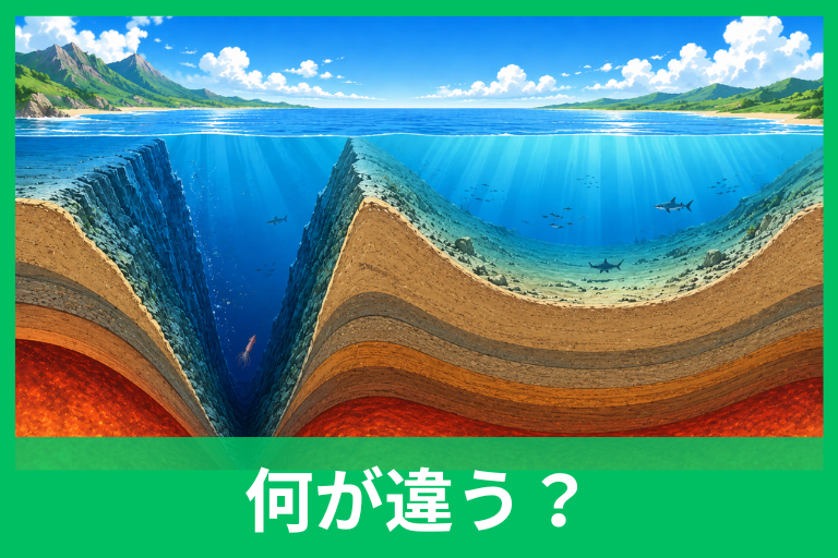 海溝とトラフの違いとは？水深・地形・地震との関係を中学生にもわかるように解説