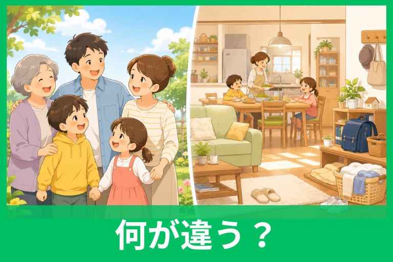 「家庭」と「家族」の違いとは？意味と使い分けを例文付きでわかりやすく解説