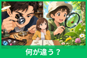 天眼鏡と虫眼鏡の違いは？意味・由来・ルーペとの使い分けをわかりやすく解説