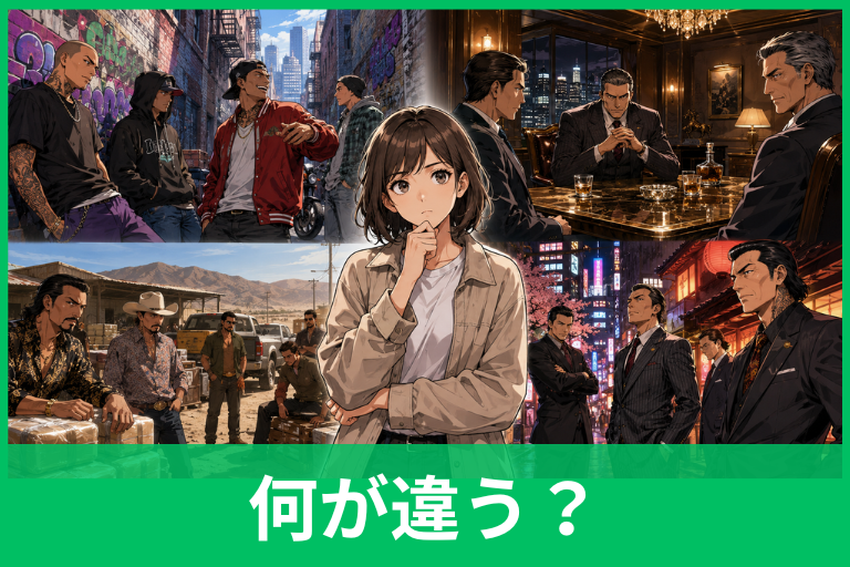 ギャング・マフィア・カルテル・ヤクザの違いとは?意味や組織の特徴を一覧で比較