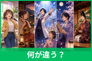 歌う・唄う・謳う・詠う・謡うの違いは？意味と正しい使い分けを例文で解説