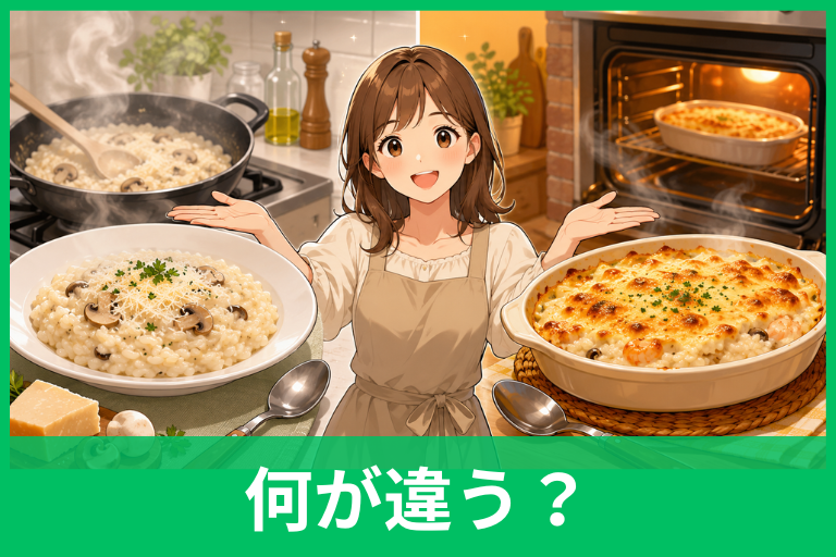 リゾットとドリアの違いは？生米・作り方・発祥をわかりやすく比較