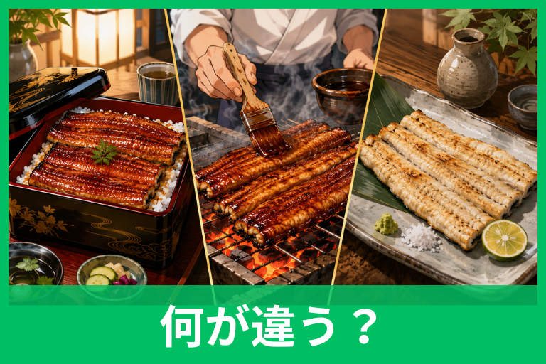 うな重・蒲焼き・白焼きの違いとは？味や作り方、選び方を徹底比較