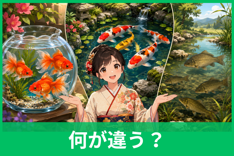 金魚・鯉・鮒の違いは?口ひげや体の形で見分ける方法をわかりやすく解説